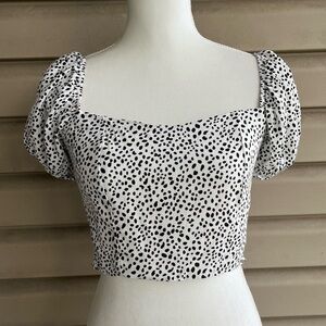 •Altar’d State• Puff Sleeve Tied Back Crop Top - Size Medium